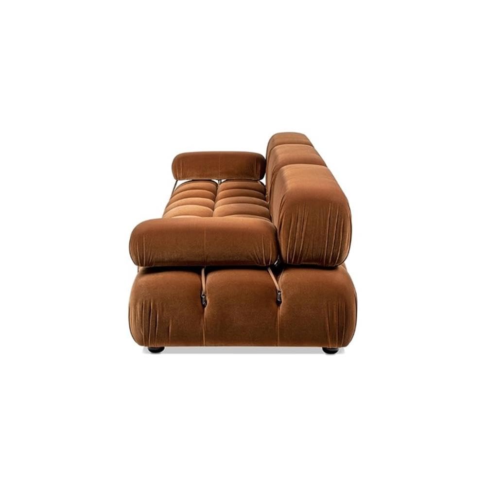 Burnt Orange Velvet 3-Piece Modular Sofa R81526