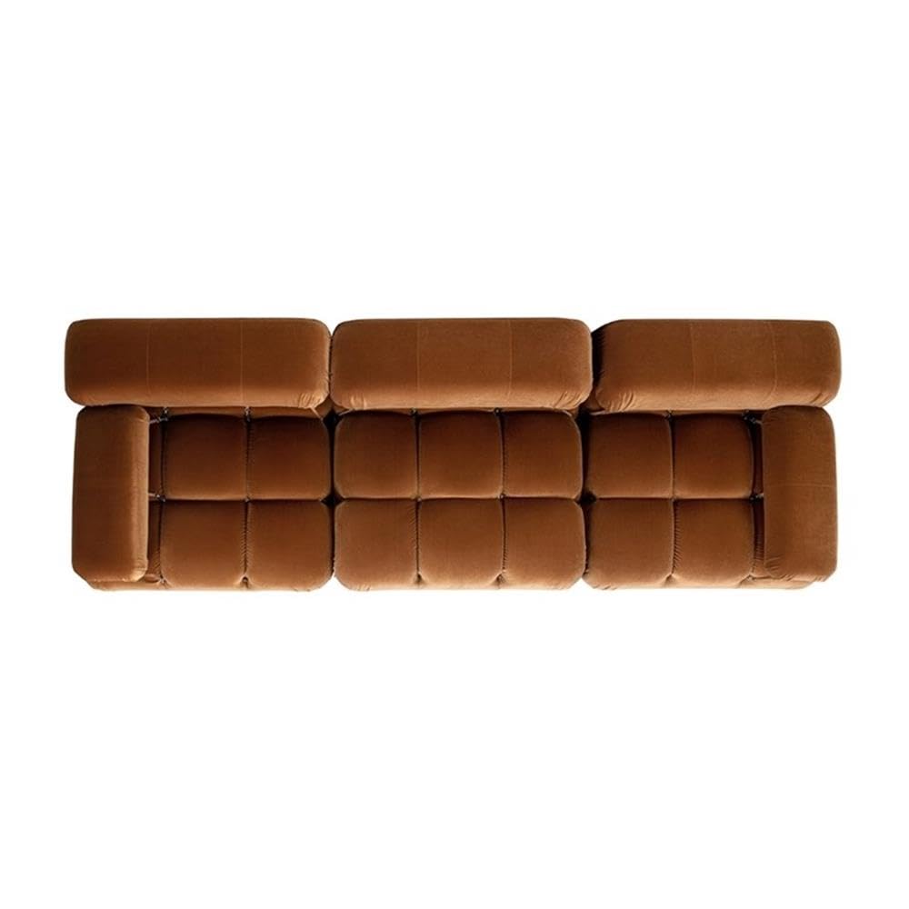 Burnt Orange Velvet 3-Piece Modular Sofa R81526