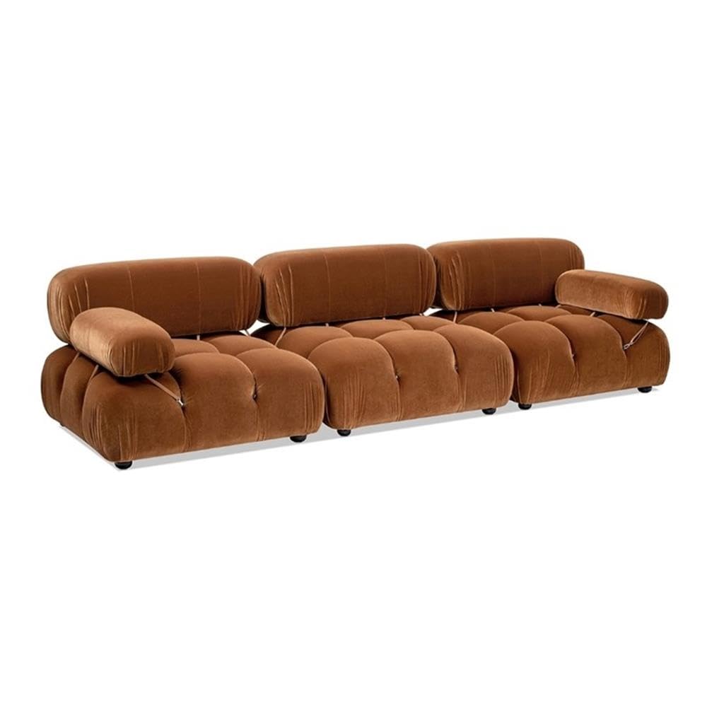 Burnt Orange Velvet 3-Piece Modular Sofa R81526
