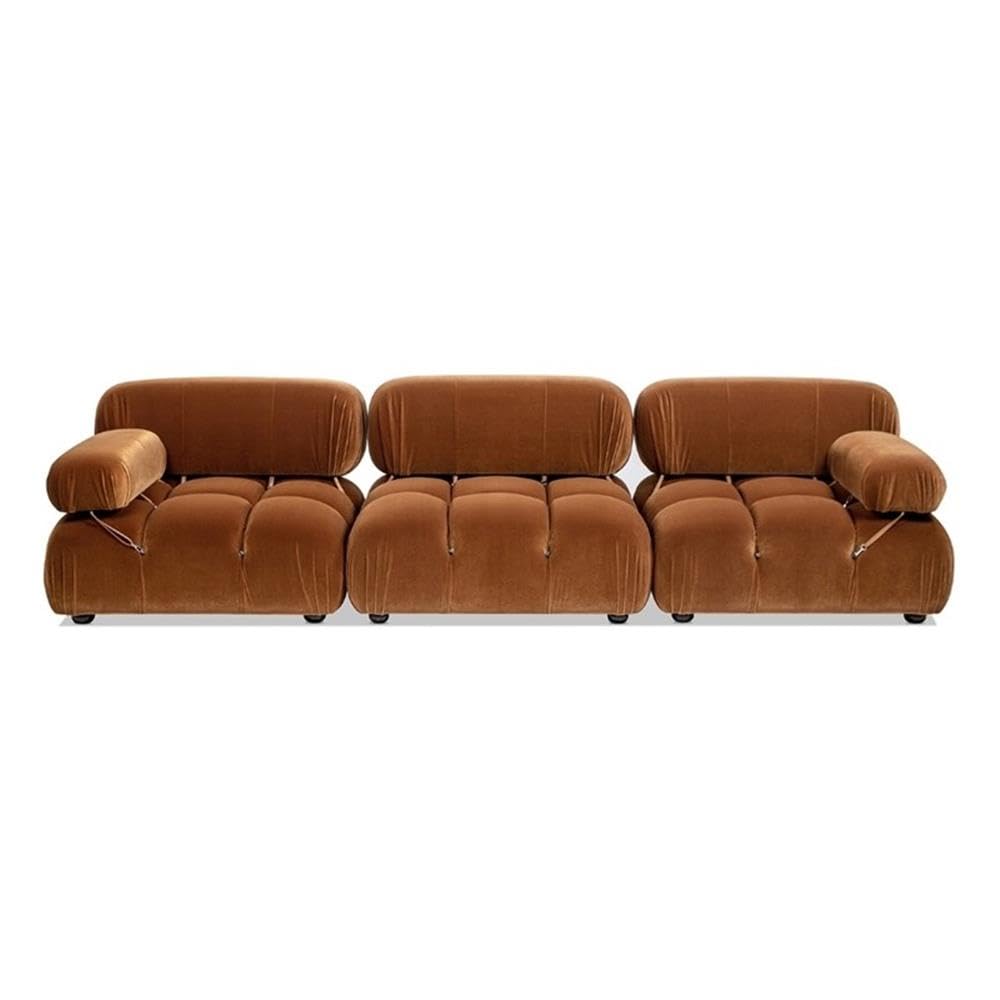Burnt Orange Velvet 3-Piece Modular Sofa R81526