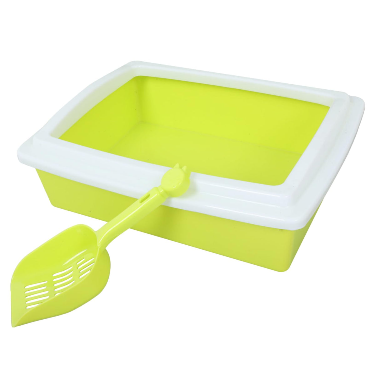 Open Top Cat Litter Box with Frame Semi-Enclosed U5347