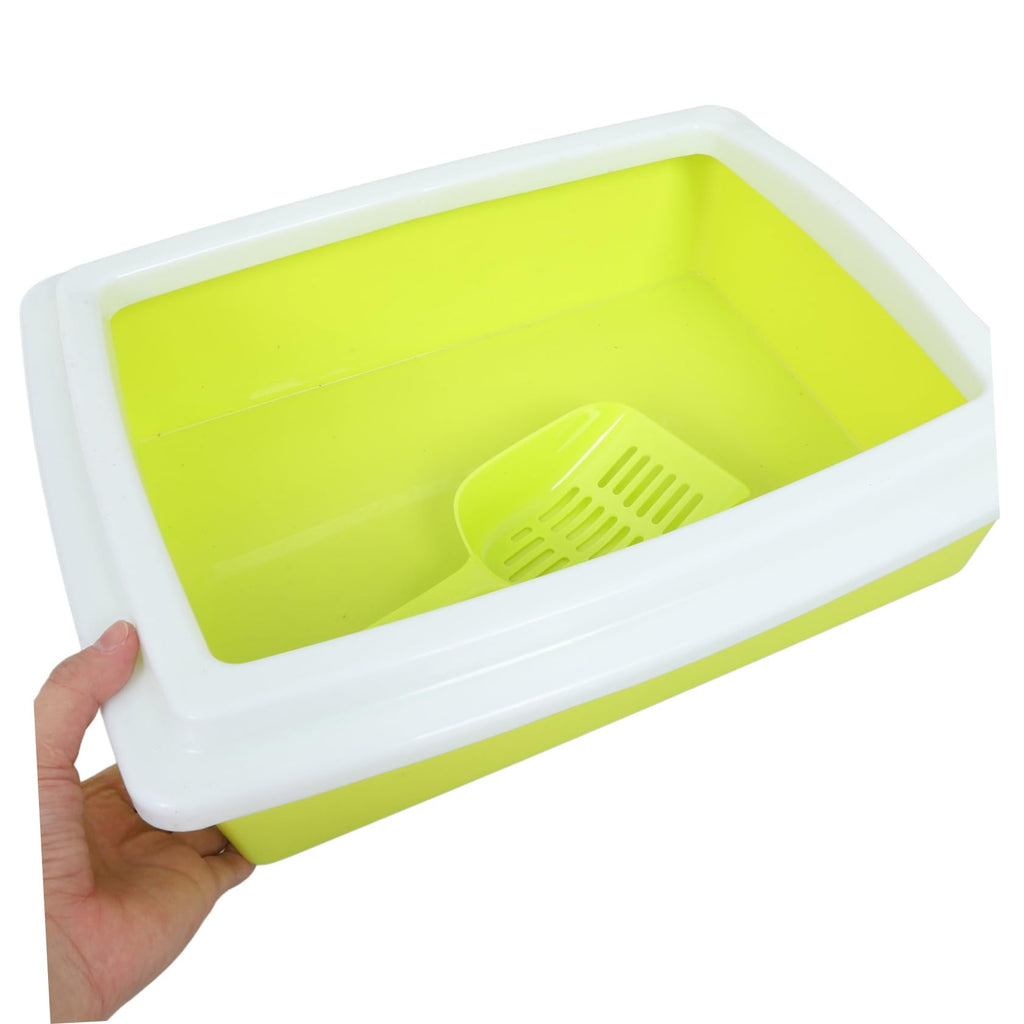Open Top Cat Litter Box with Frame Semi-Enclosed U5347
