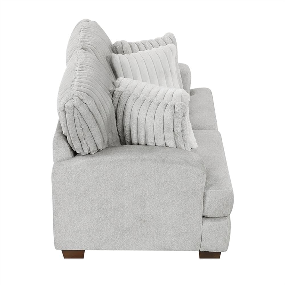 Light Gray Microfiber Upholstered Love Seat L863328