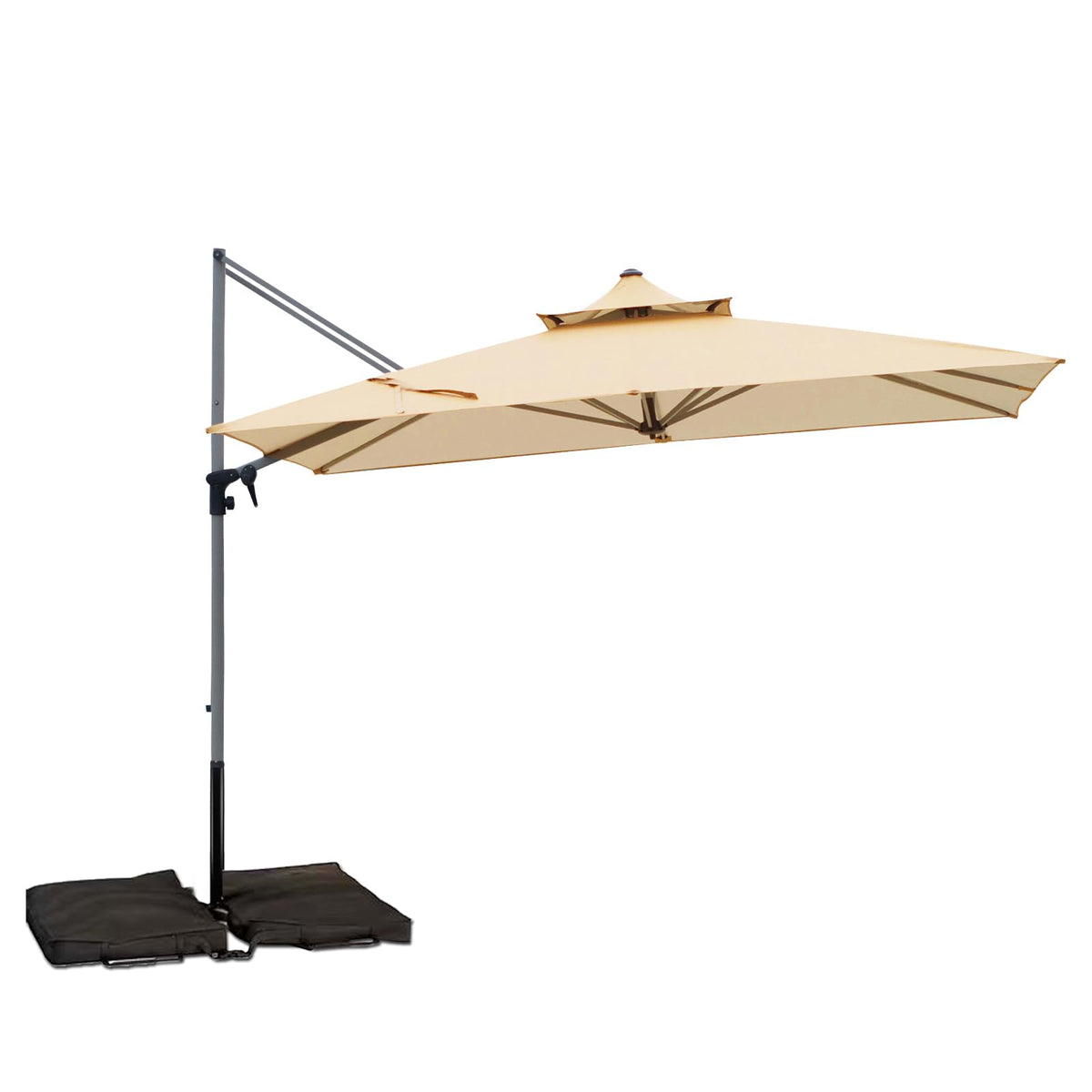 Rectangle Aluminum Offset Patio Umbrella, Beige L8081