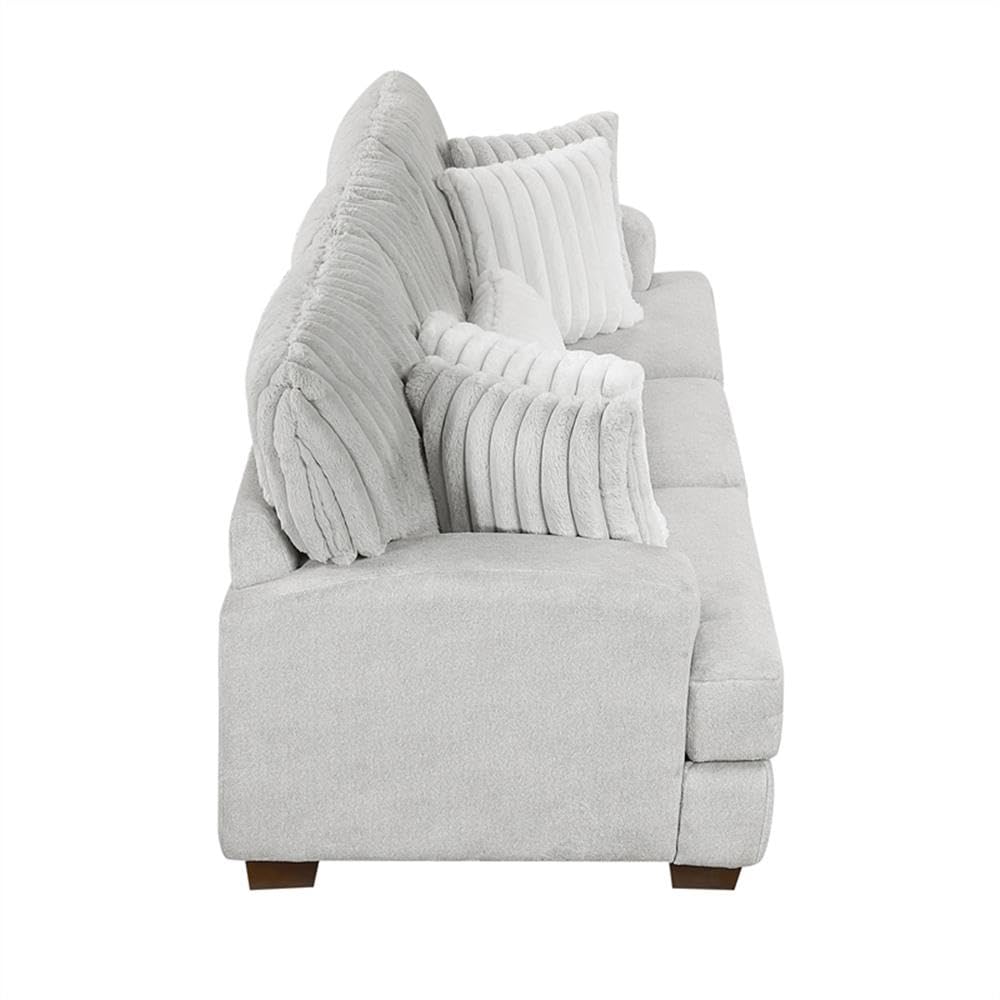 Light Gray Microfiber Upholstered Love Seat L863328