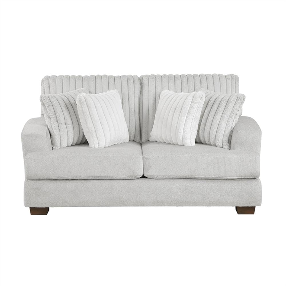 Light Gray Microfiber Upholstered Love Seat L863328