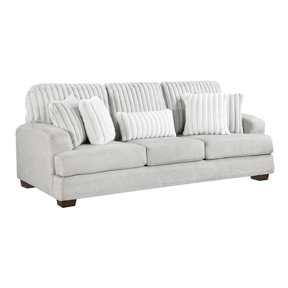 Light Gray Microfiber Upholstered Love Seat L863328