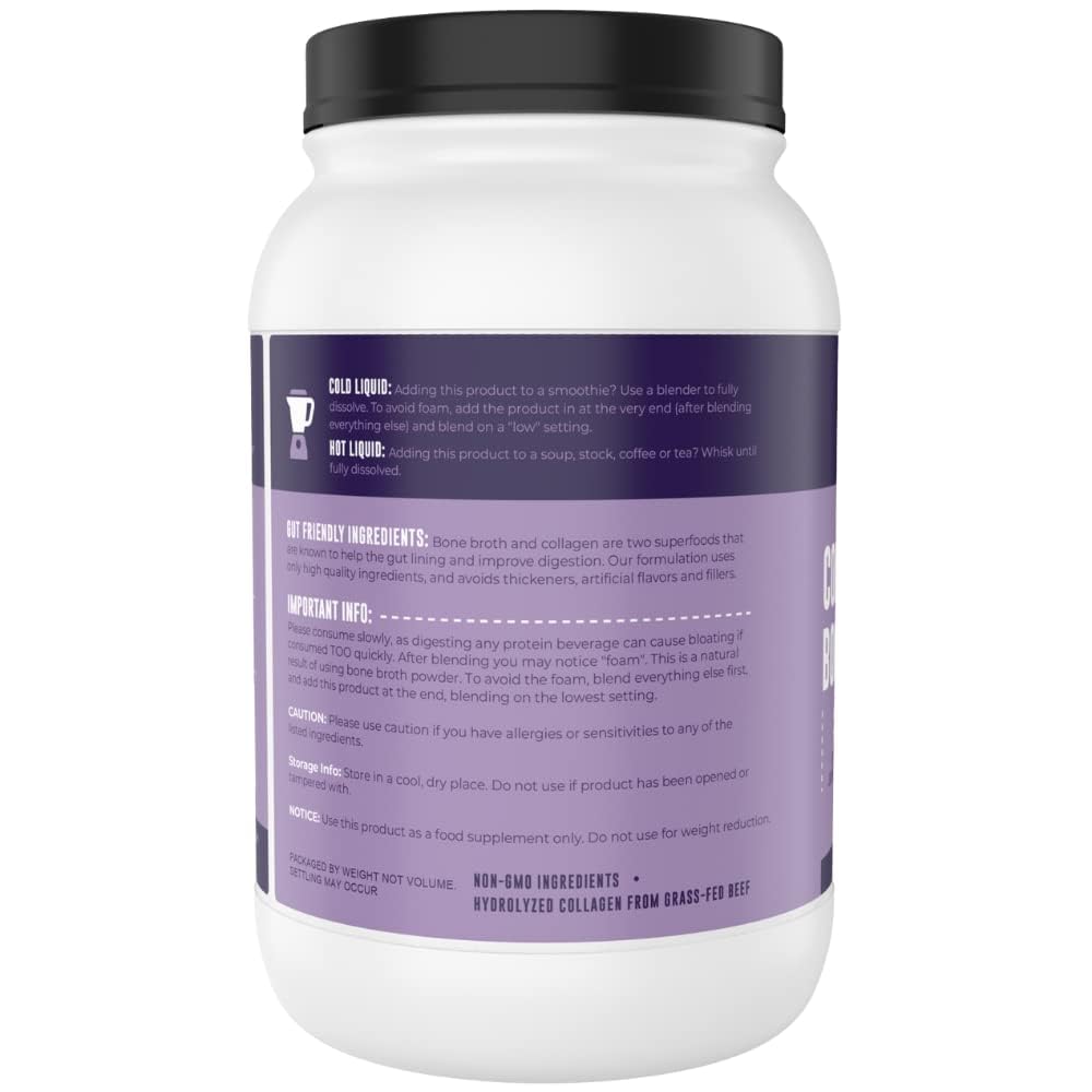 Collagen Bone Broth Powder, Unflavored, 2lb Z3569