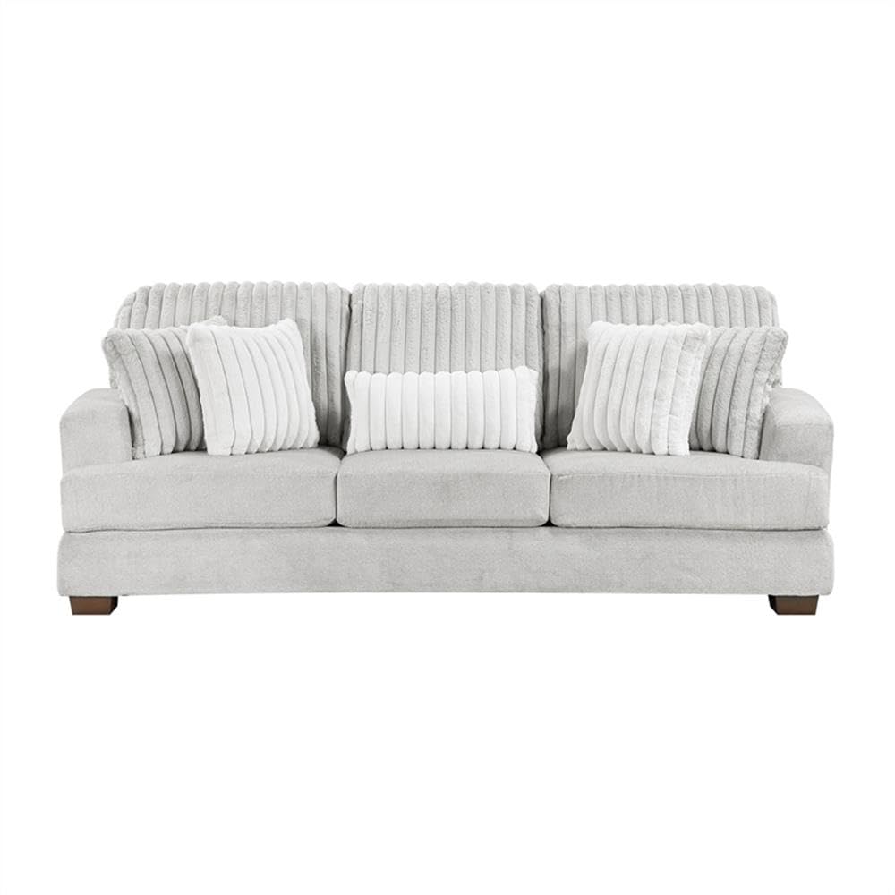 Light Gray Microfiber Upholstered Love Seat L863328