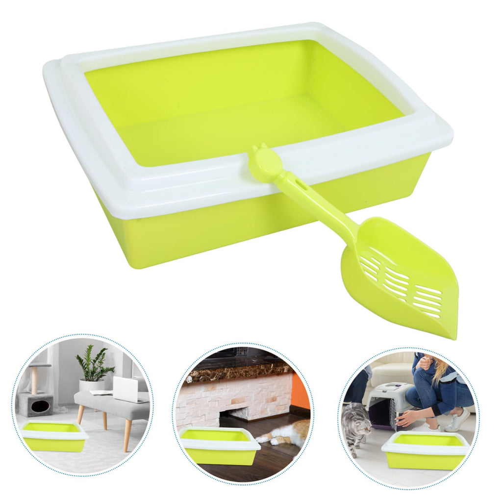 Open Top Cat Litter Box with Frame Semi-Enclosed U5347