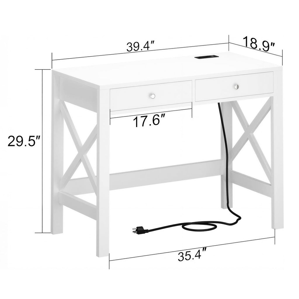 39.4 Inches Computer Desk with 2 Drawers E21974