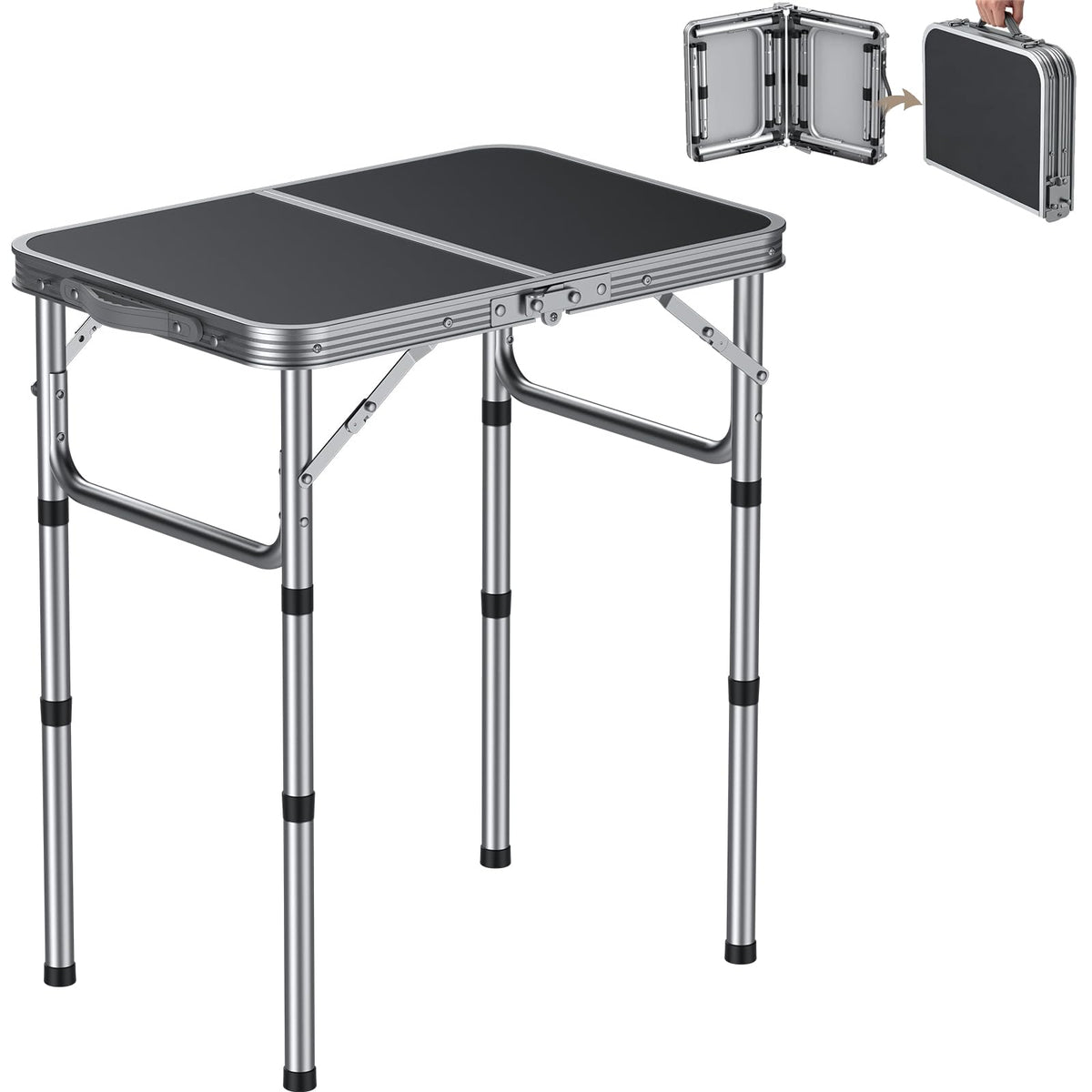 Portable Folding Table 3 Heights Adjustable 23'' L x 16'' W I8192