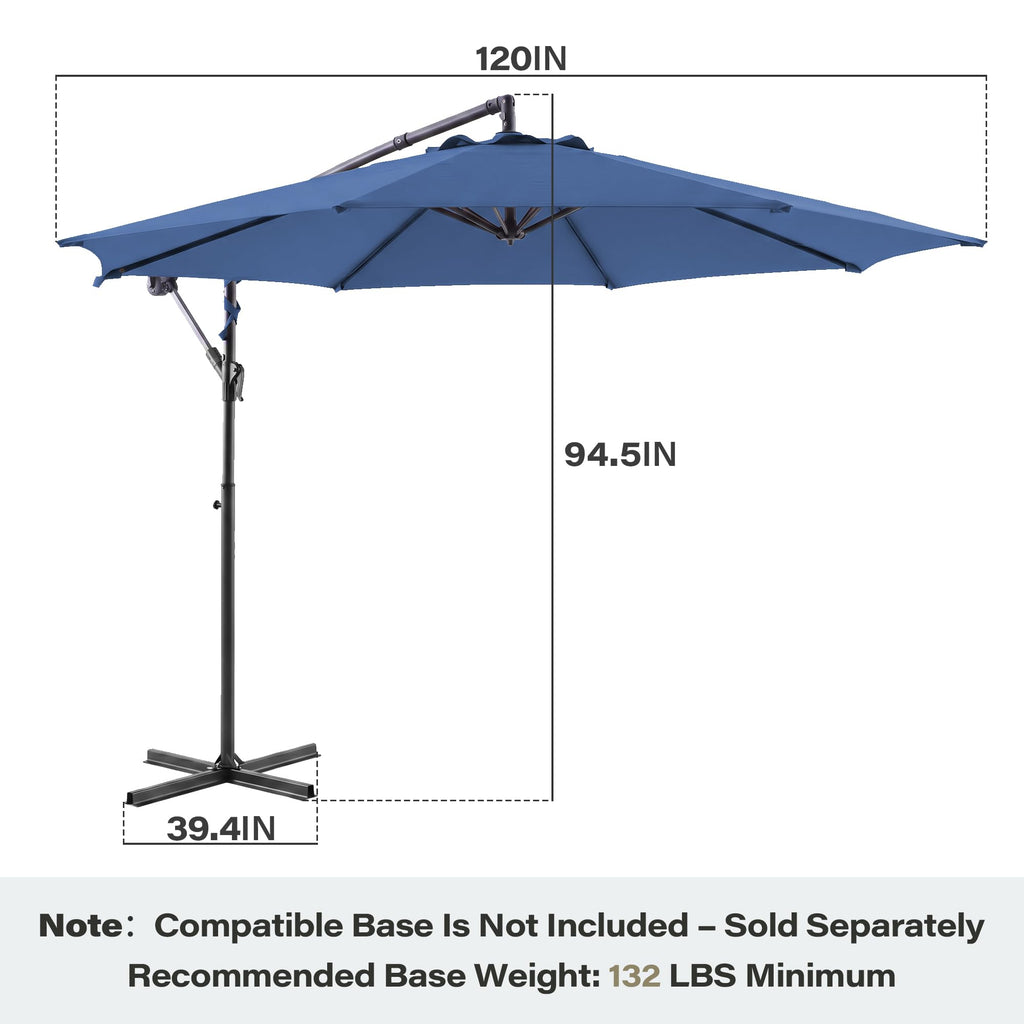 10ft Navy Blue Offset Cantilever Patio Umbrella N8583