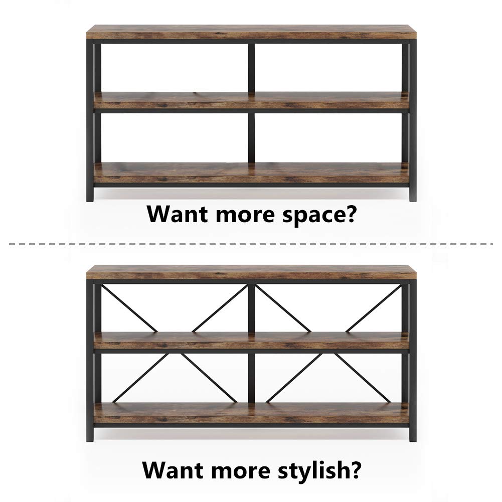 55 Inches 3 Tiers Console Table with Storage Shelves I757