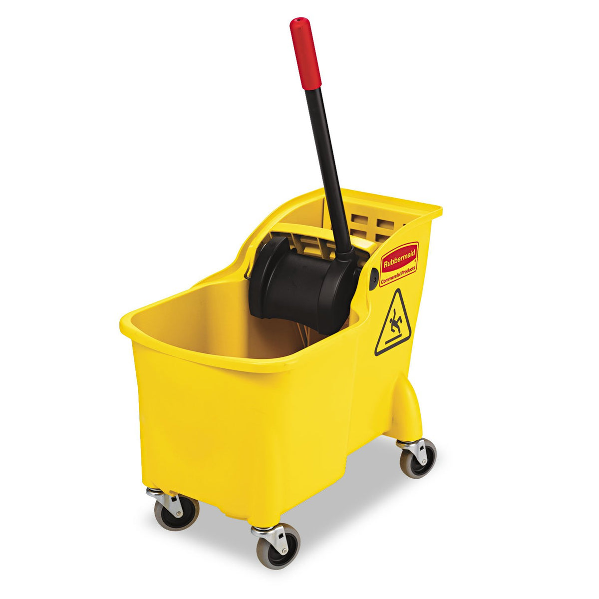 31 QT Tandem Mop Bucket and Wringer Combo on Wheels, Yellow U6353