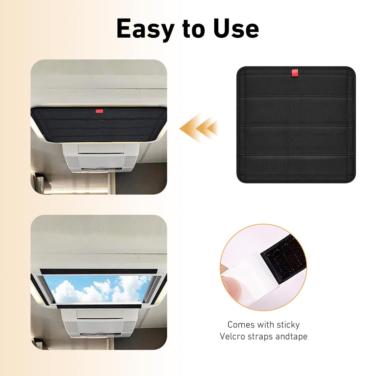 Magnetic Foldable RV Skylight Vent Cover F3666