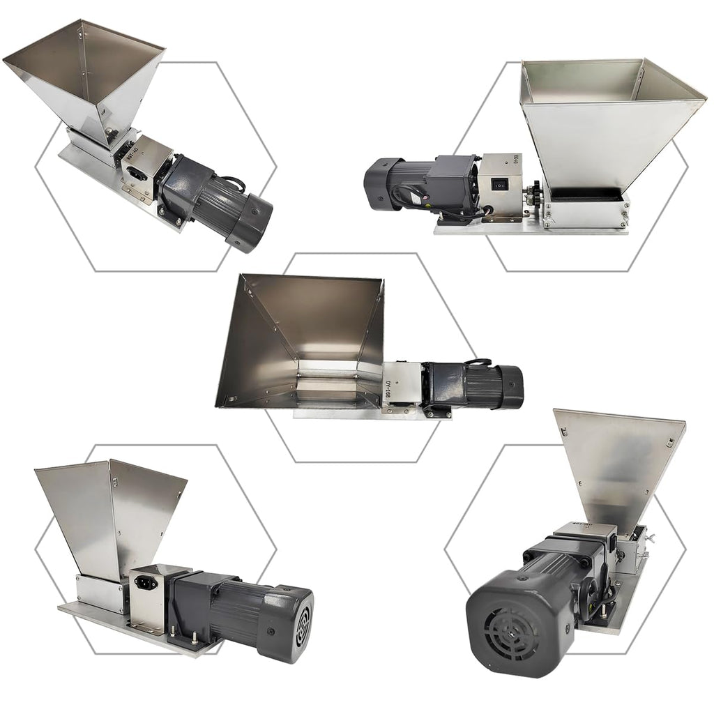 110V 60W 75RPM Stainless Steel Grain Mill with 4 Hopper and 2 Rollers B178