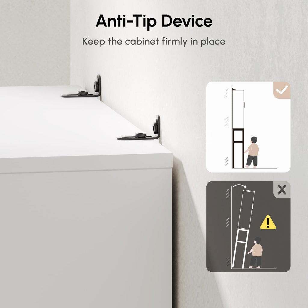 White Over The Toilet Storage Cabinet with Glass Doors V6852