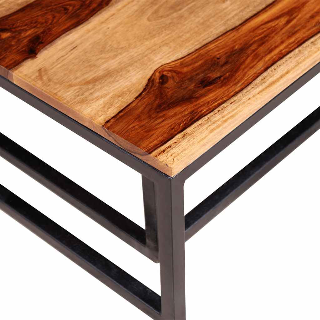 Brown Solid Acacia Wood Nesting Coffee Tables Set of 2 Q6820