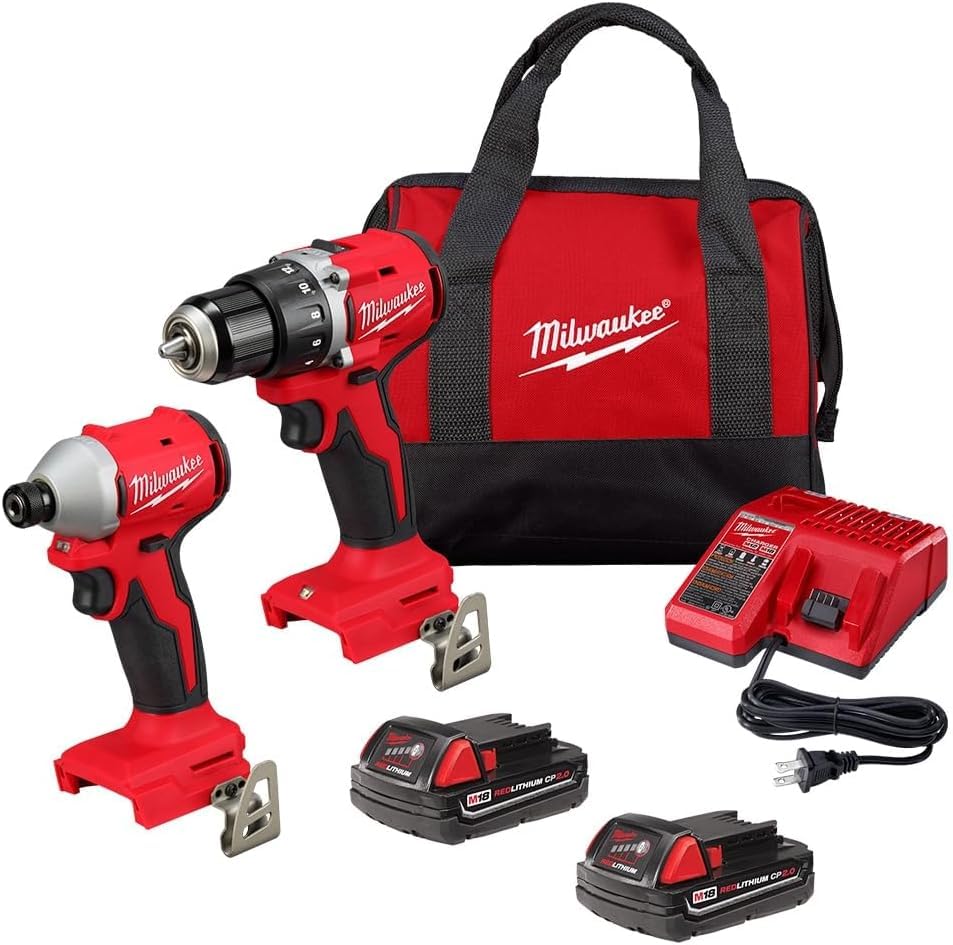 18V Compact Brushless Drill and Impact Combo Kit with 2 Battery and Charger H271396
