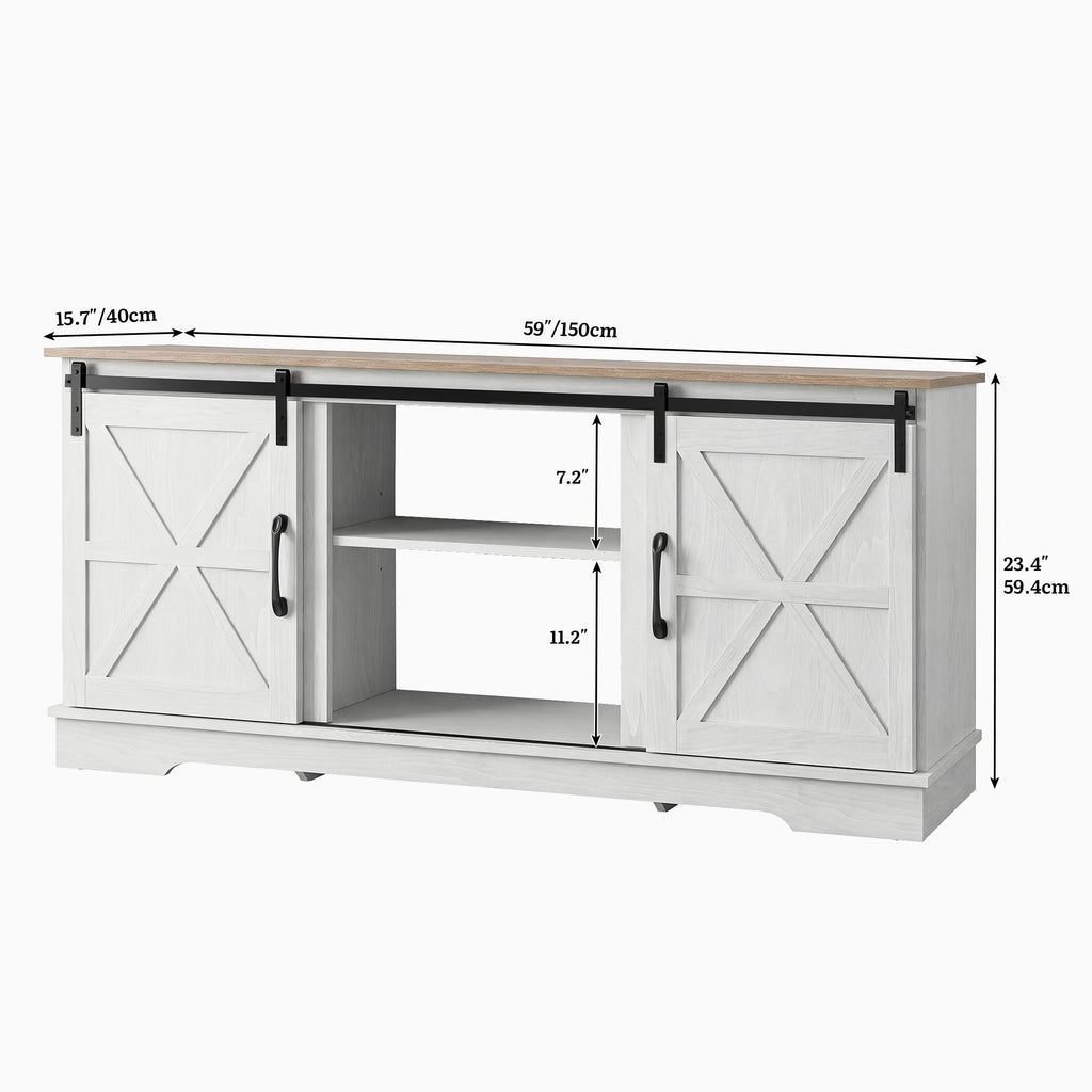 White Grey Wash TV Stand G39802