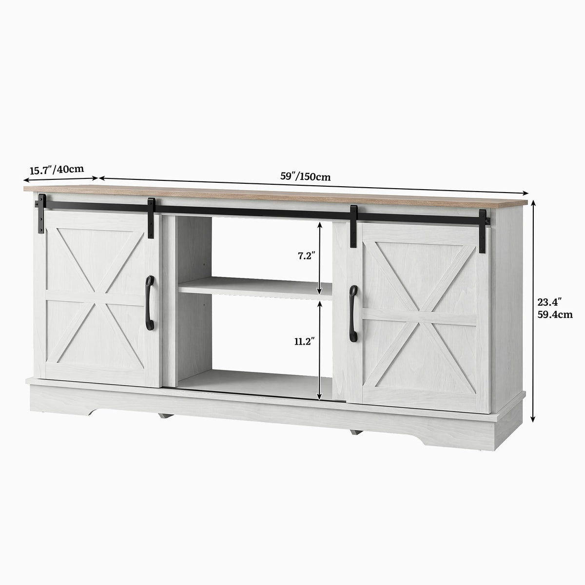 White Grey Wash TV Stand G39802