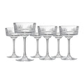 Vintage Coupe Glasses Set Of 6 Long Stem Glassware 8.8 oz U8499