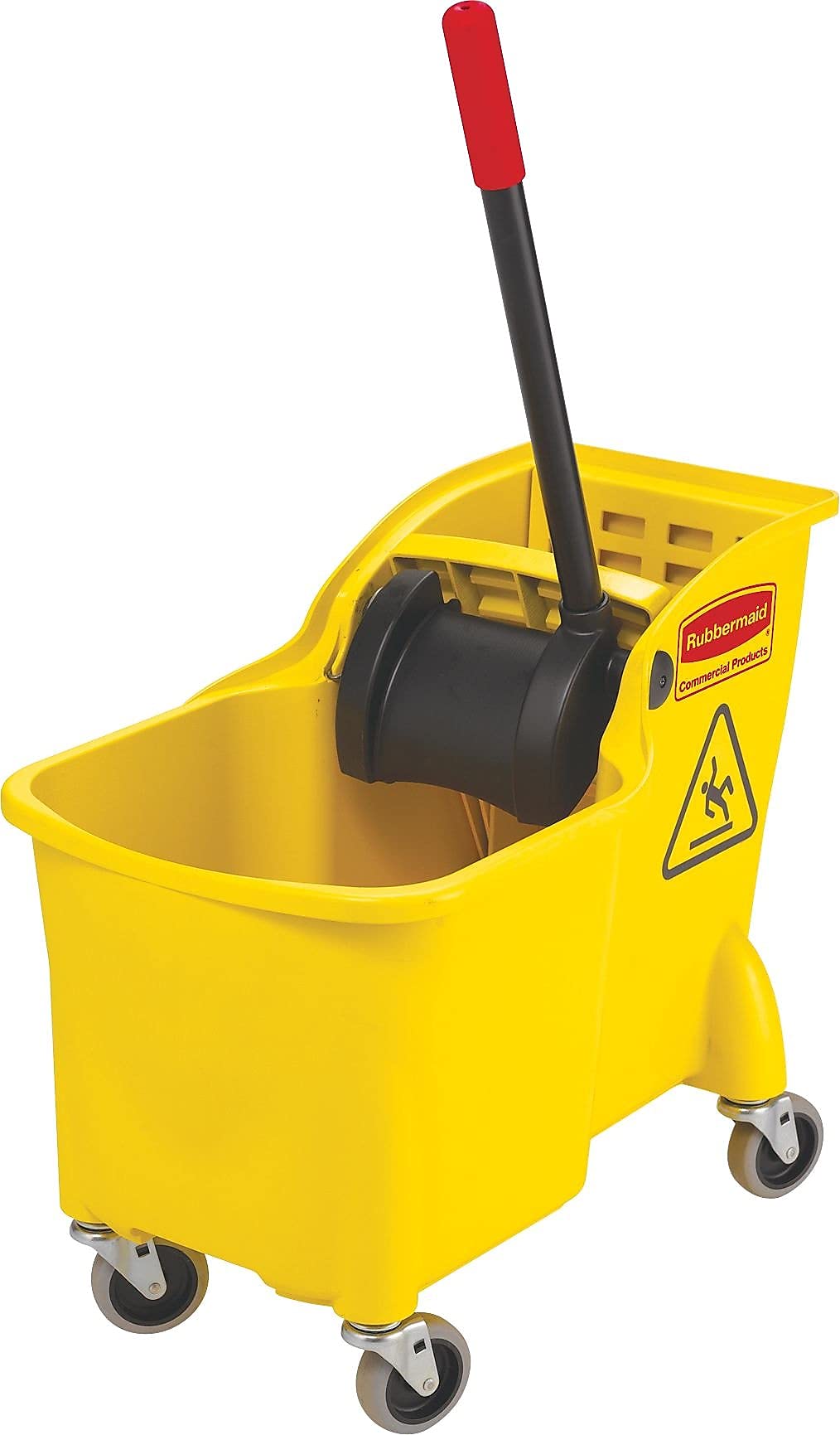 31 QT Tandem Mop Bucket and Wringer Combo on Wheels, Yellow U6353