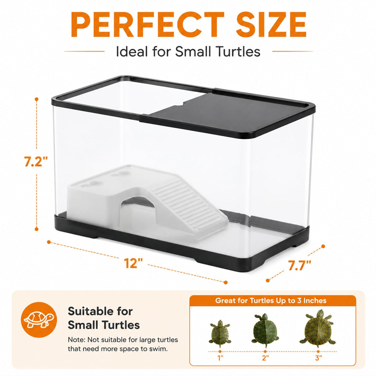 Acrylic Aquarium Starter Kit with UVB/UVA Lamp, Filter, Basking Platform & Lid J112102