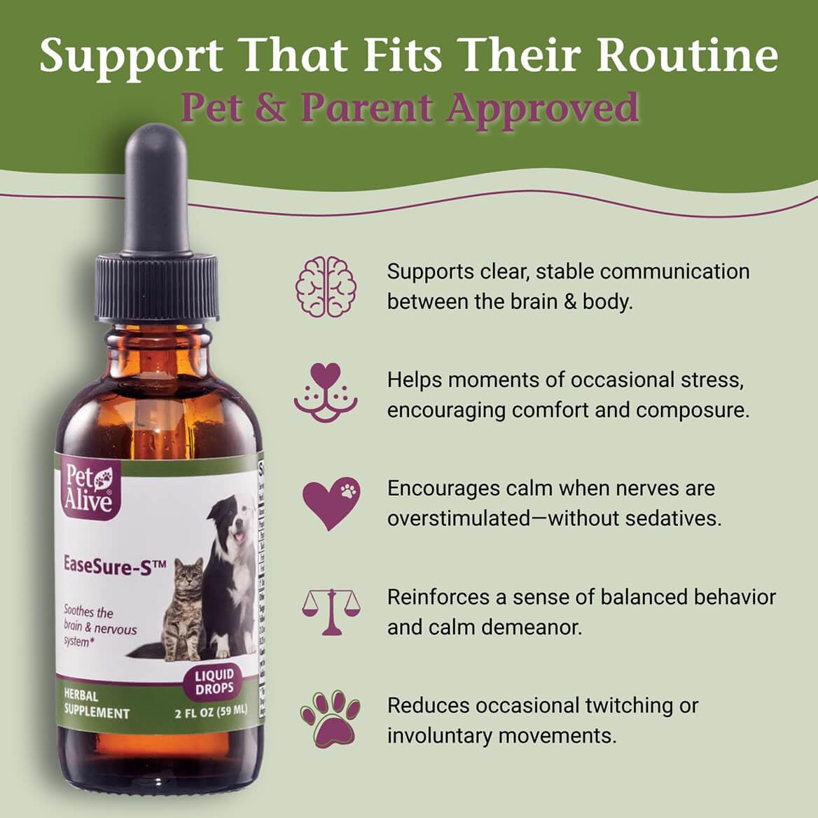 2 Fl Oz Herbal Nervous System Support for Pets S59374