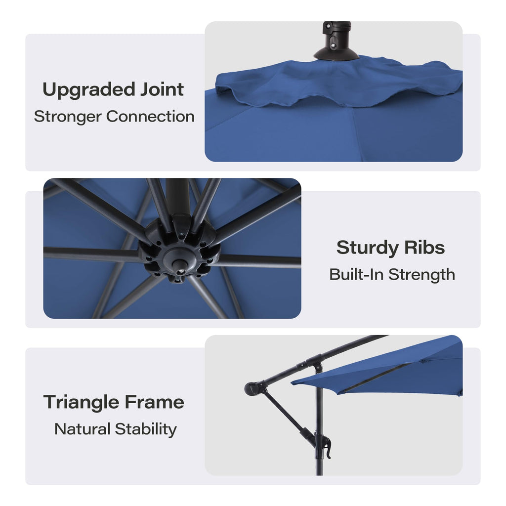 10ft Navy Blue Offset Cantilever Patio Umbrella N8583