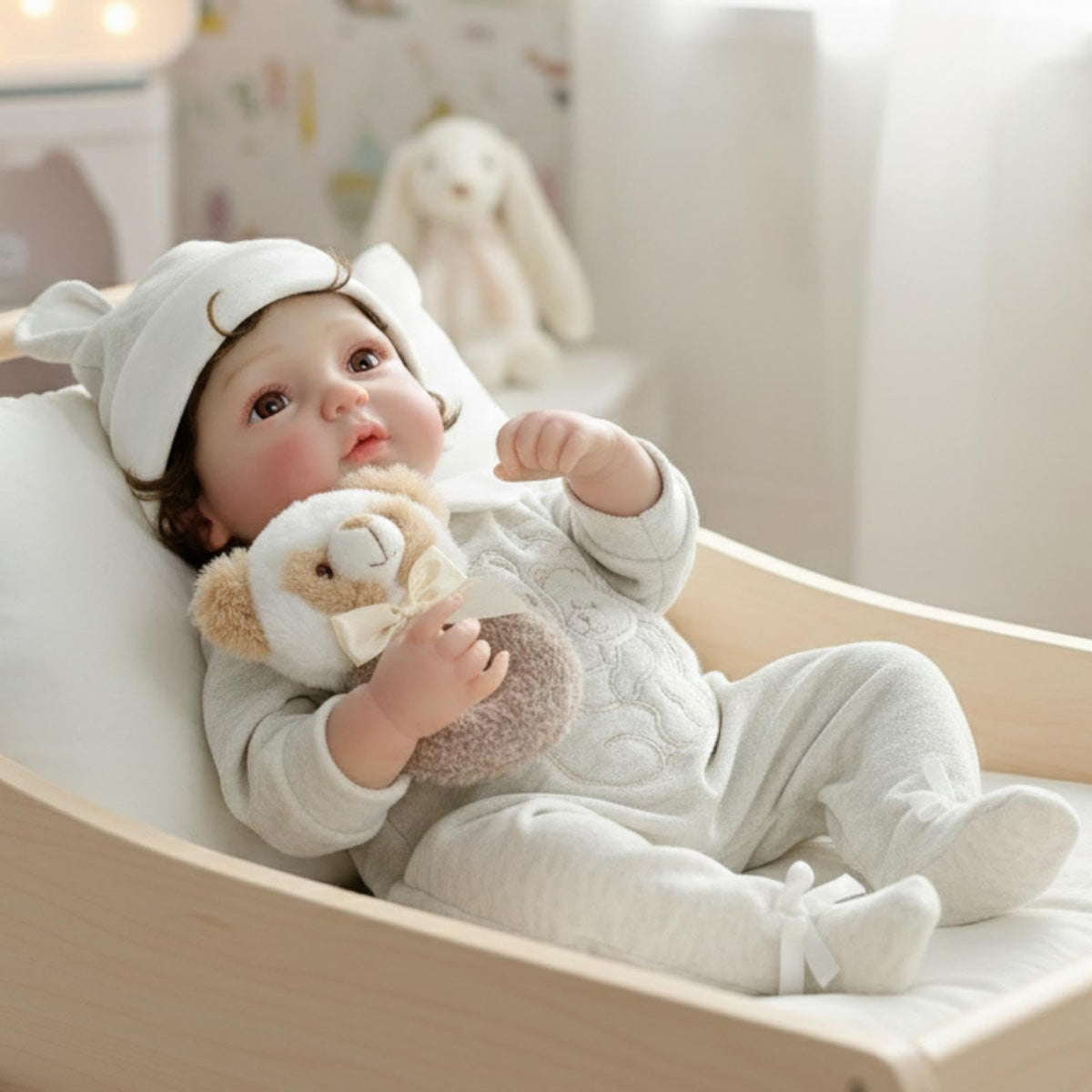 20-Inch Realistic Reborn Baby Doll with Hand-Rooted Hair W821