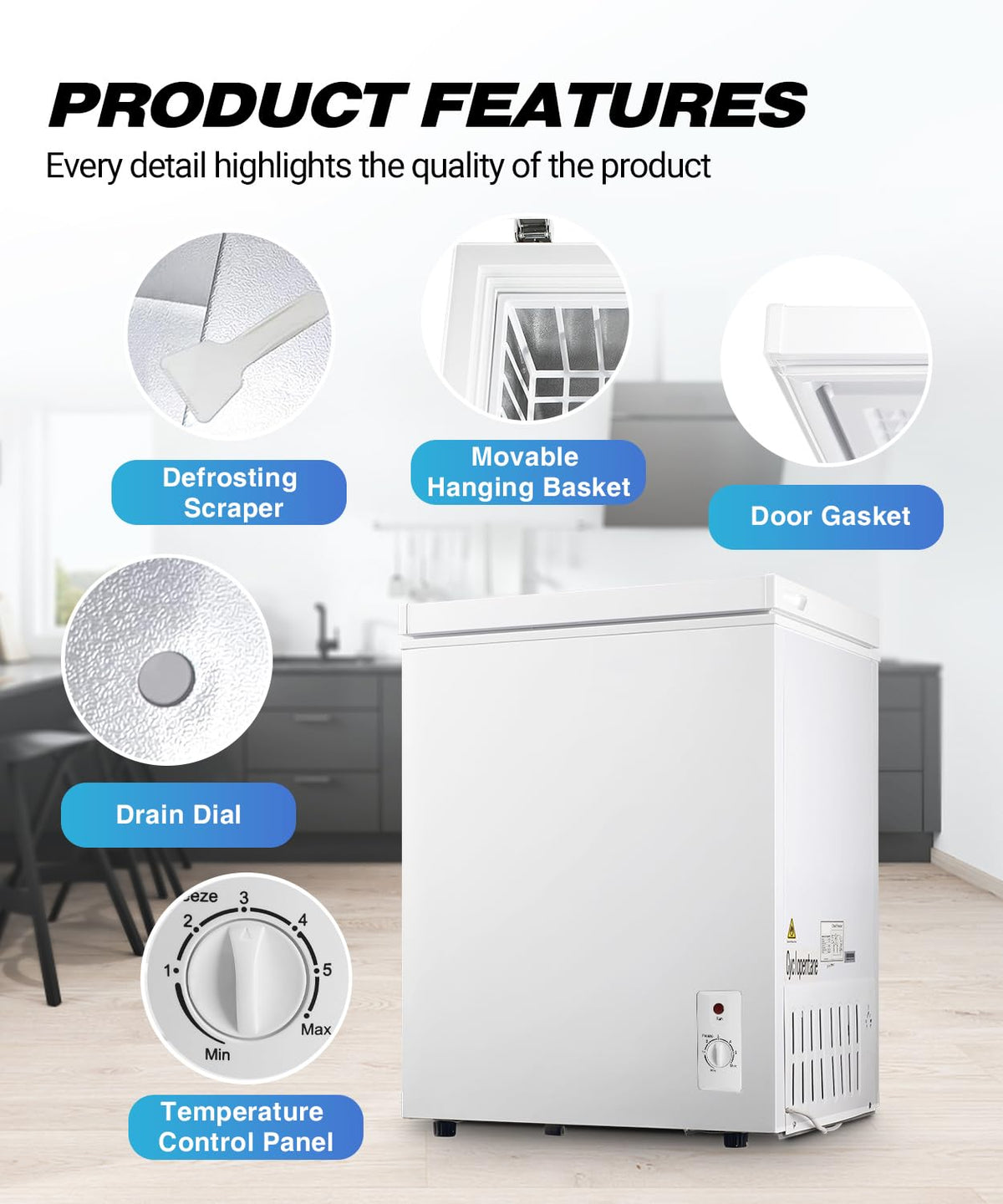 5.0 cu.ft Chest Freezer with Temperature Control K742481