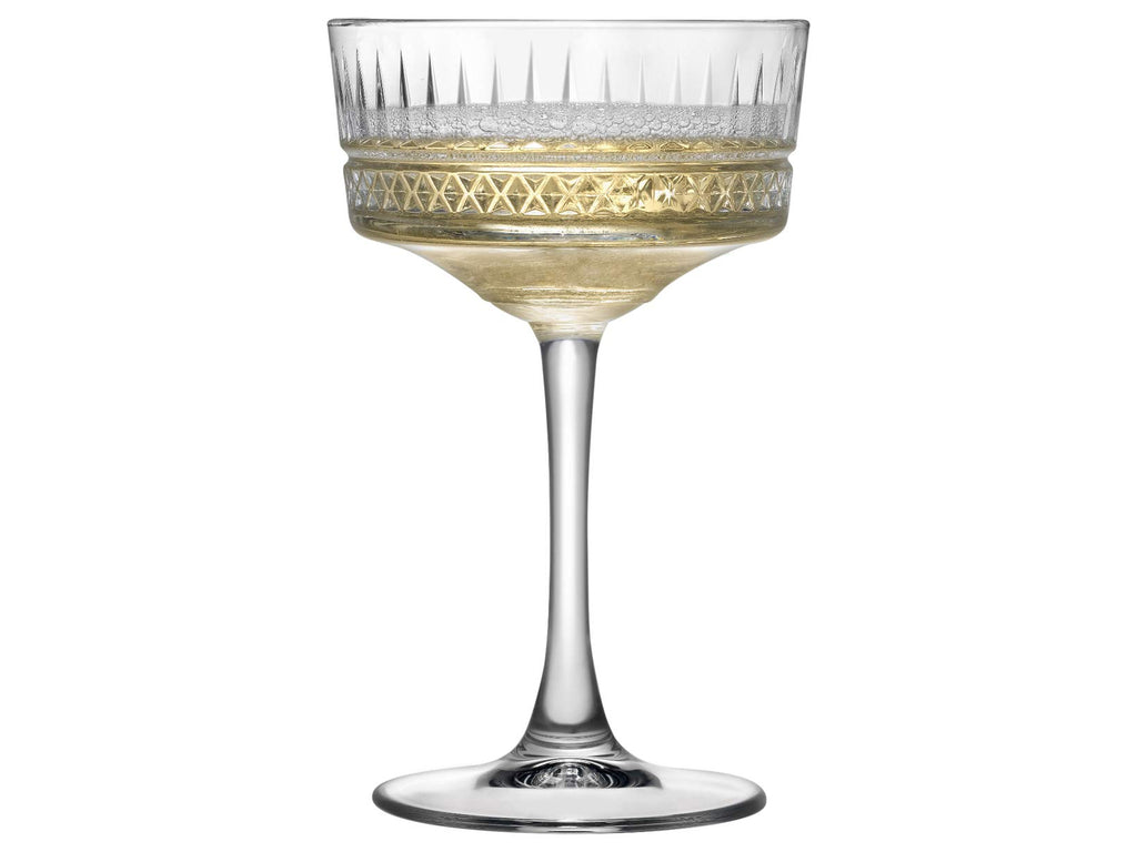 Vintage Coupe Glasses Set Of 6 Long Stem Glassware 8.8 oz U8499