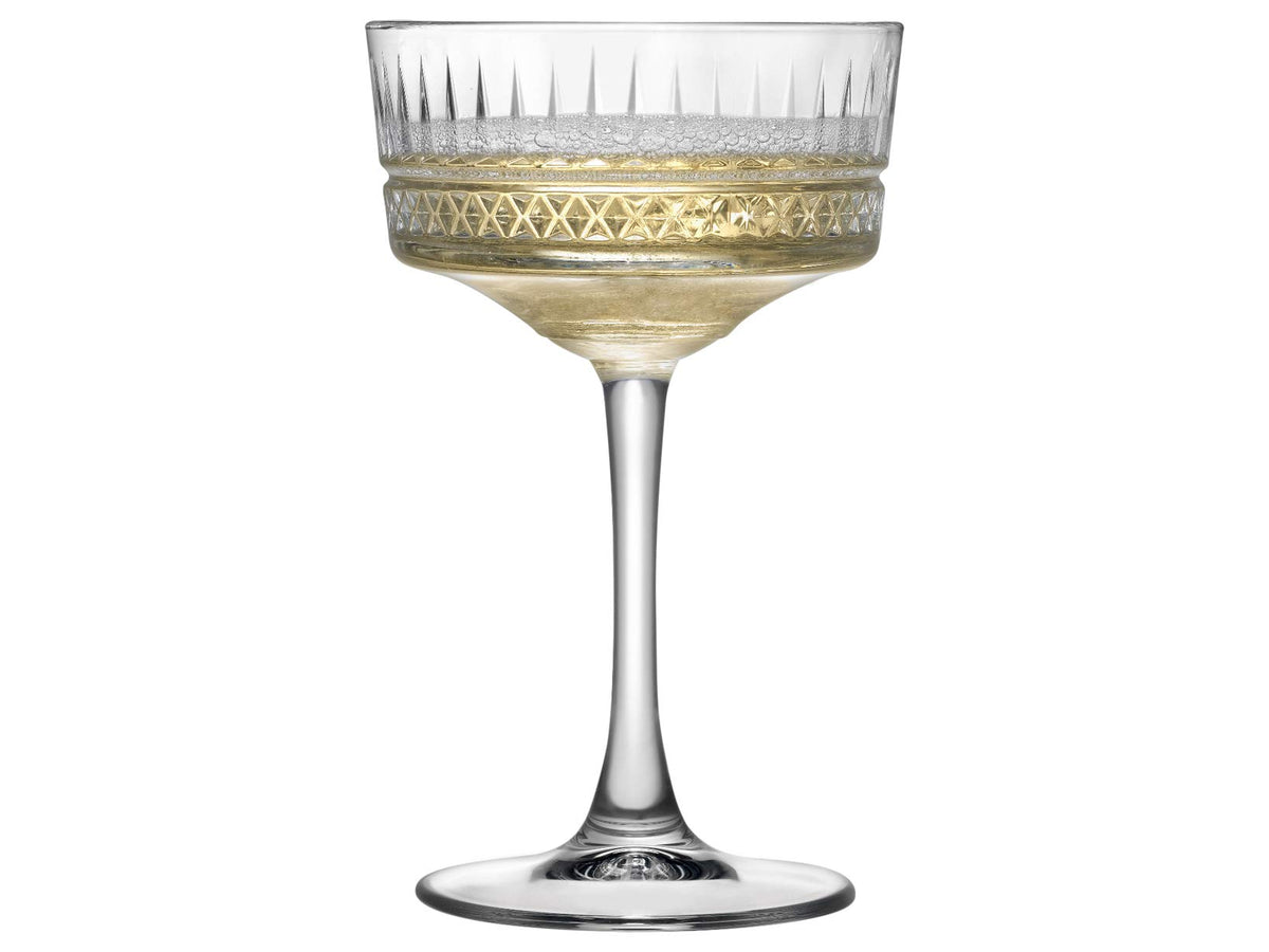 Vintage Coupe Glasses Set Of 6 Long Stem Glassware 8.8 oz U8499