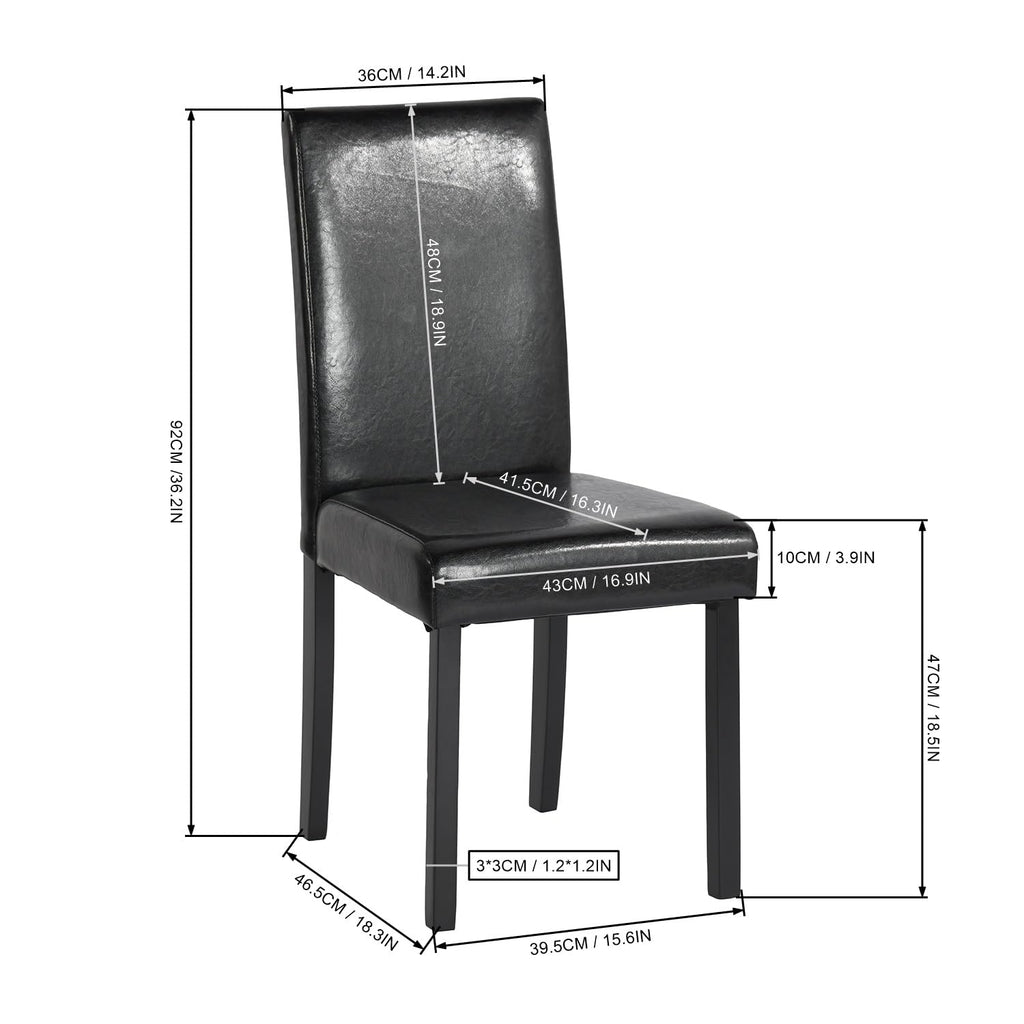 Upholstered PU Leather Dining Chairs Set of 4 X281977