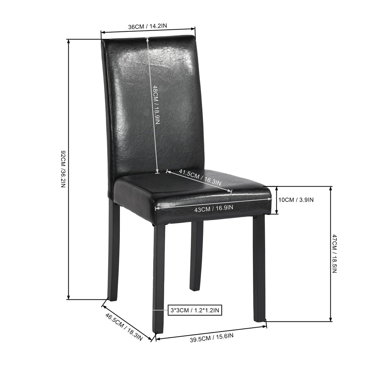 Upholstered PU Leather Dining Chairs Set of 4 X281977