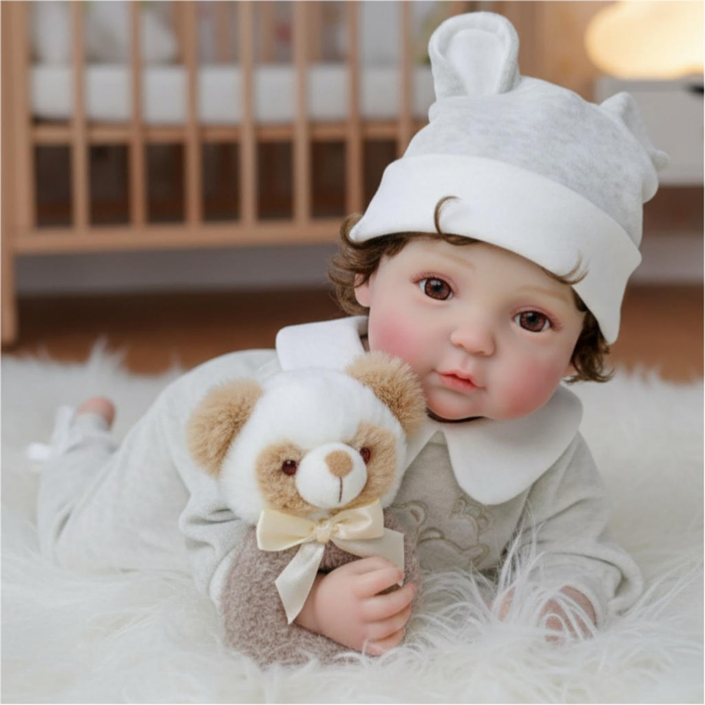 20-Inch Realistic Reborn Baby Doll with Hand-Rooted Hair W821