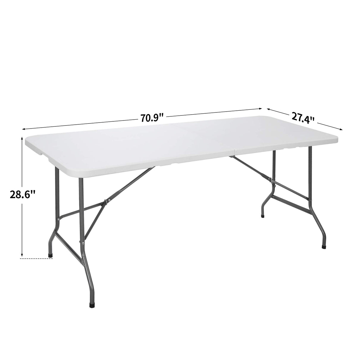 White 6Ft Heavy Duty Folding Picnic Table F2134