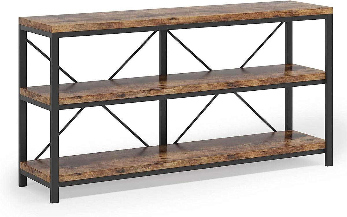 55 Inches 3 Tiers Console Table with Storage Shelves I757