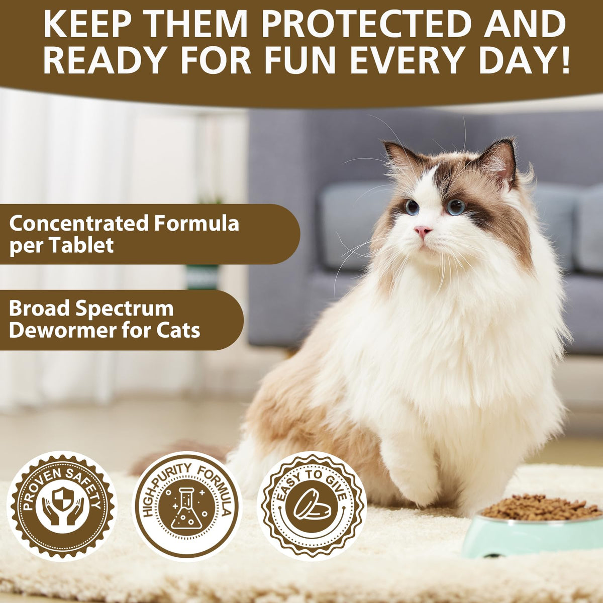 Broad-Spectrum Dewormer for Cats & Kittens, 50 Tablets X510