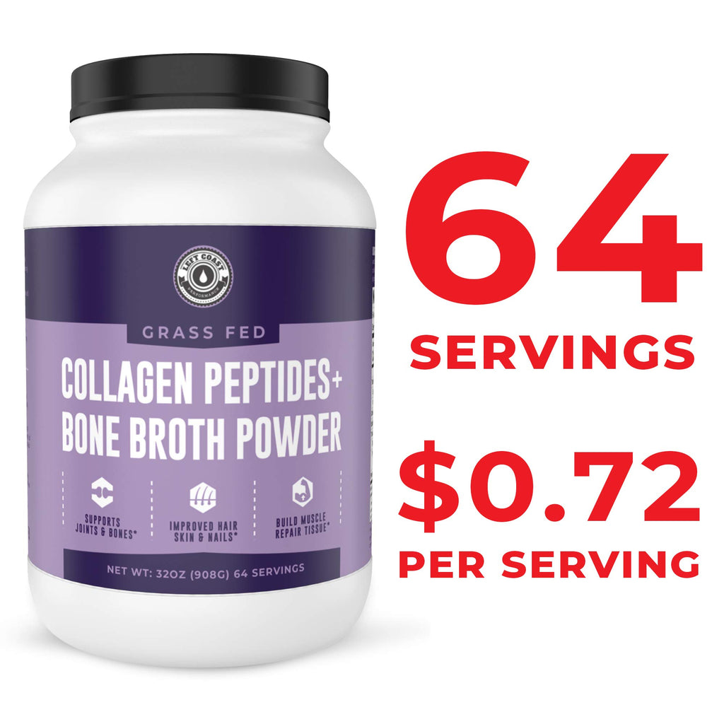 Collagen Bone Broth Powder, Unflavored, 2lb Z3569