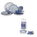 Ceramic Dinnerware Sets 12 Piece Cappuccino Cups with Saucers and Metal Stand W9930