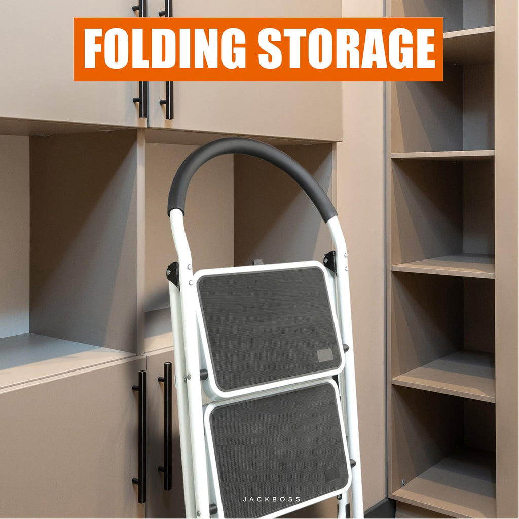 2 Step Folding Lightweight Step Stool with Anti-Slip Pedal 400 lbs Capacity G729
