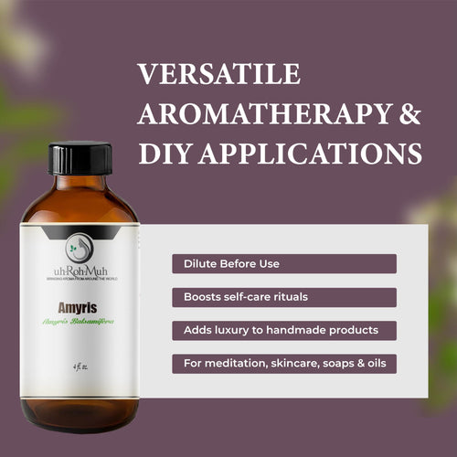 100% Natural Steam-Distilled Amyris Balsamifera Essential Oil 4 fl oz G334