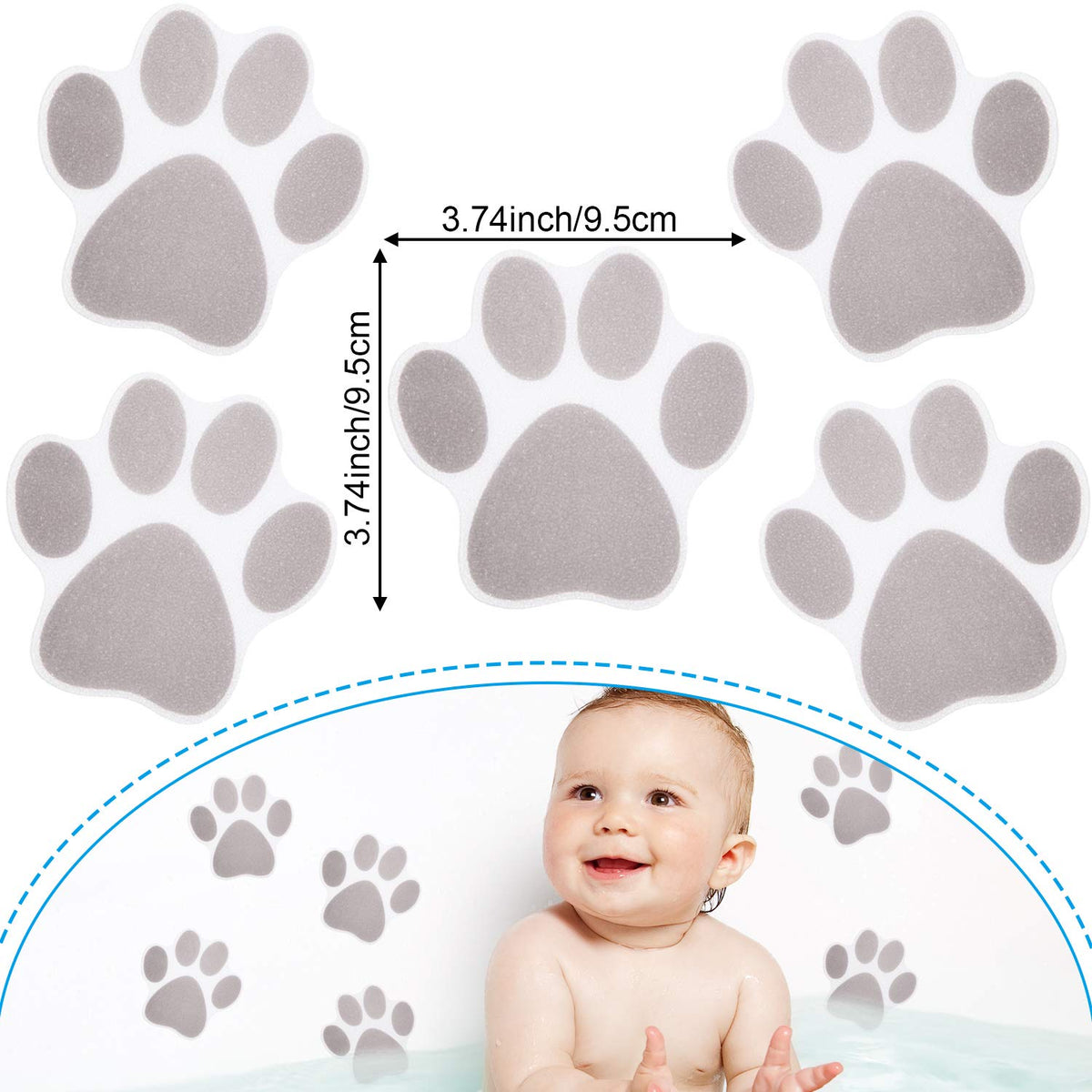 20 Pcs Non Slip Bathtub Sticker Q6283