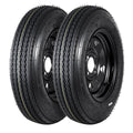 2-Pack Trailer Tire On Rim 5.30-12 4 Lug 12 in Wheels Load Range C Black A421