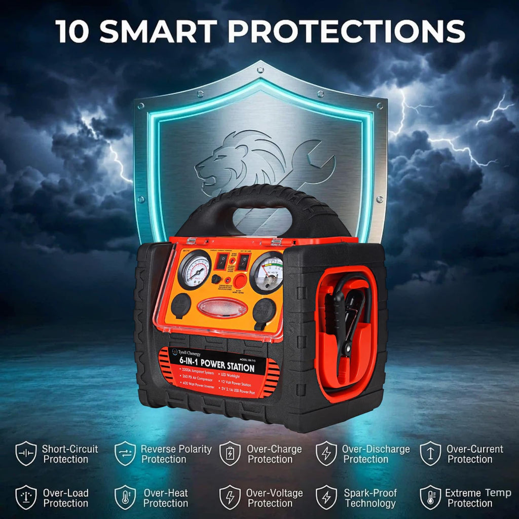 2200 Amp Car Jump Starter with Air Compressor Y883881