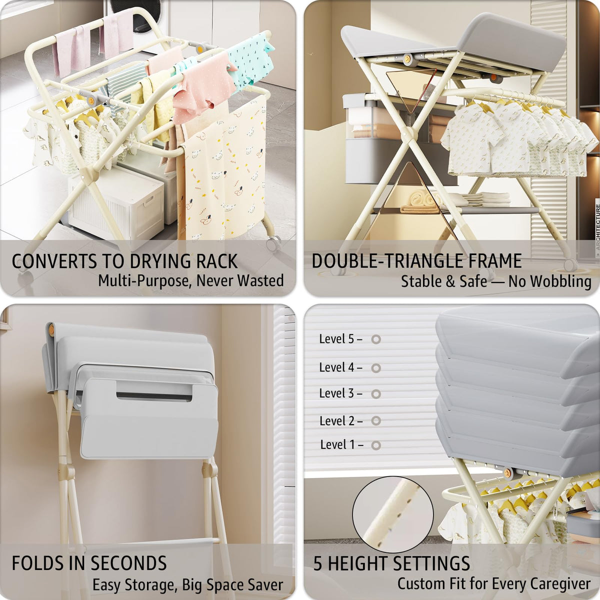 Portable Baby Changing Table with Wheels V4630
