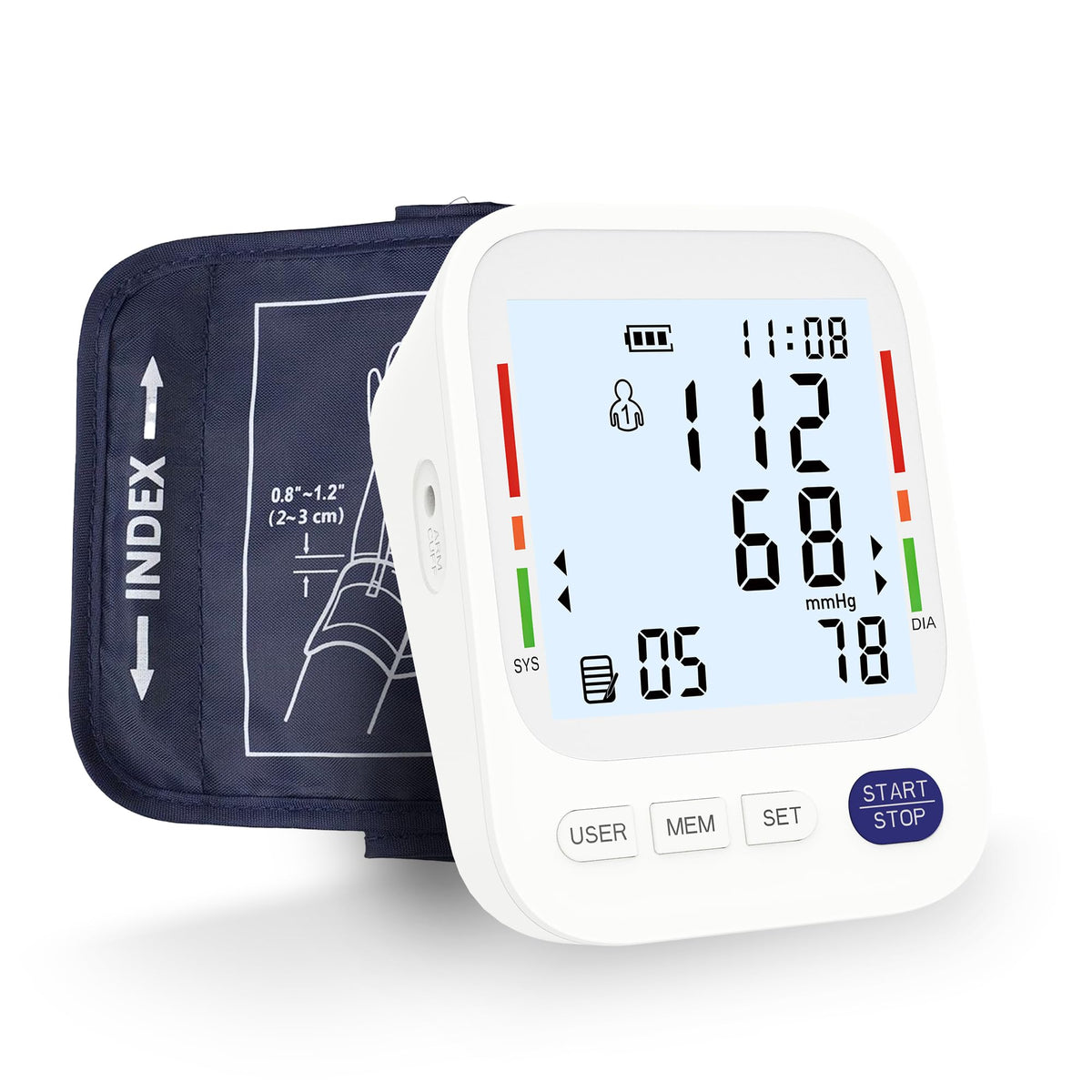 Upper Arm Blood Pressure Monitor with Large LCD Display and Wide Cuff V36058